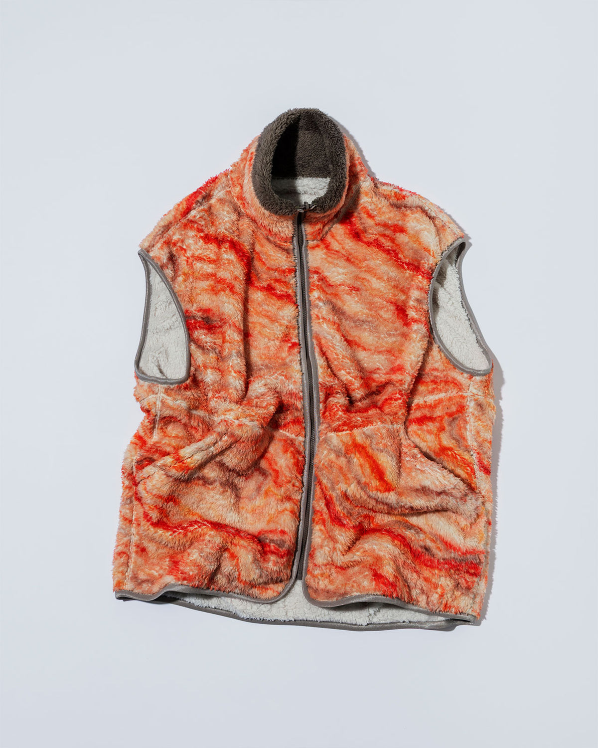 MEYAME PRINT/ SOLID REVERSIBLE FLEECE VEST