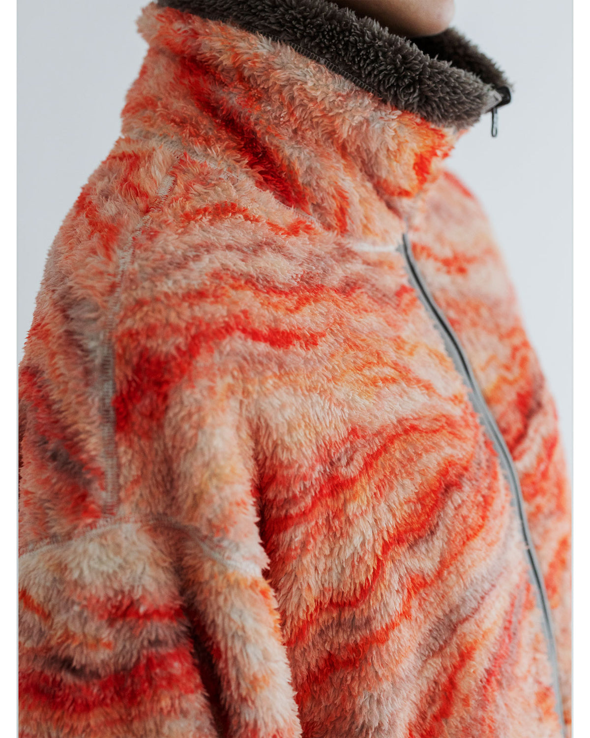 MEYAME PRINT/ SOLID REVERSIBLE FLEECE JACKET