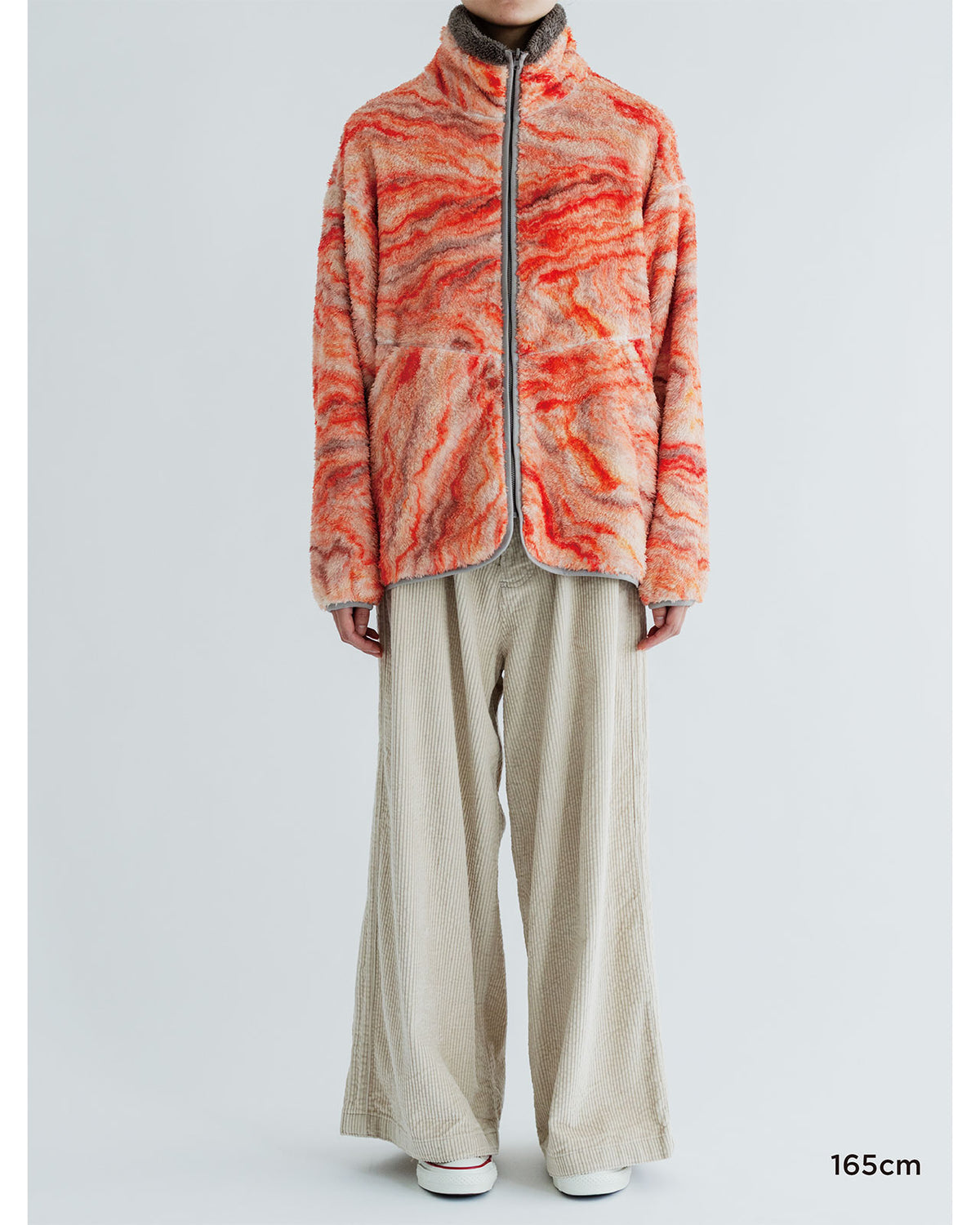 MEYAME PRINT/ SOLID REVERSIBLE FLEECE JACKET