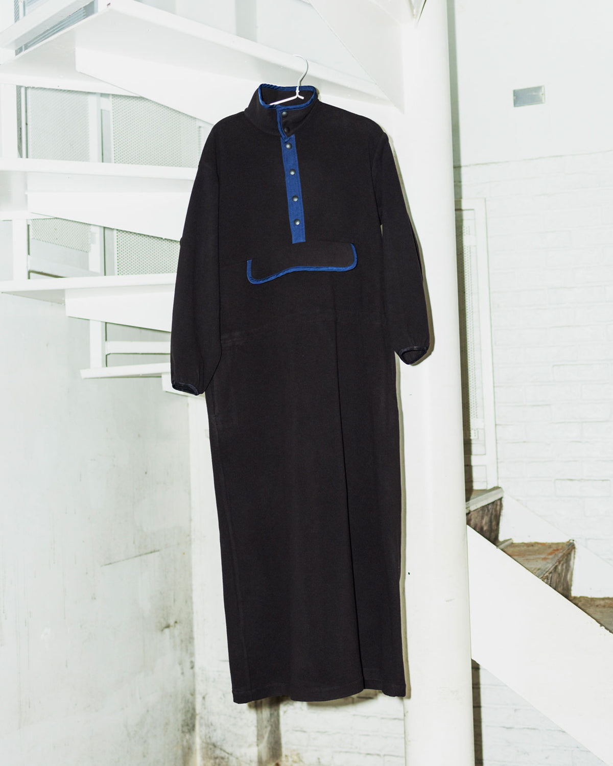MEYAME FLLECE SNAP LONG DRESS