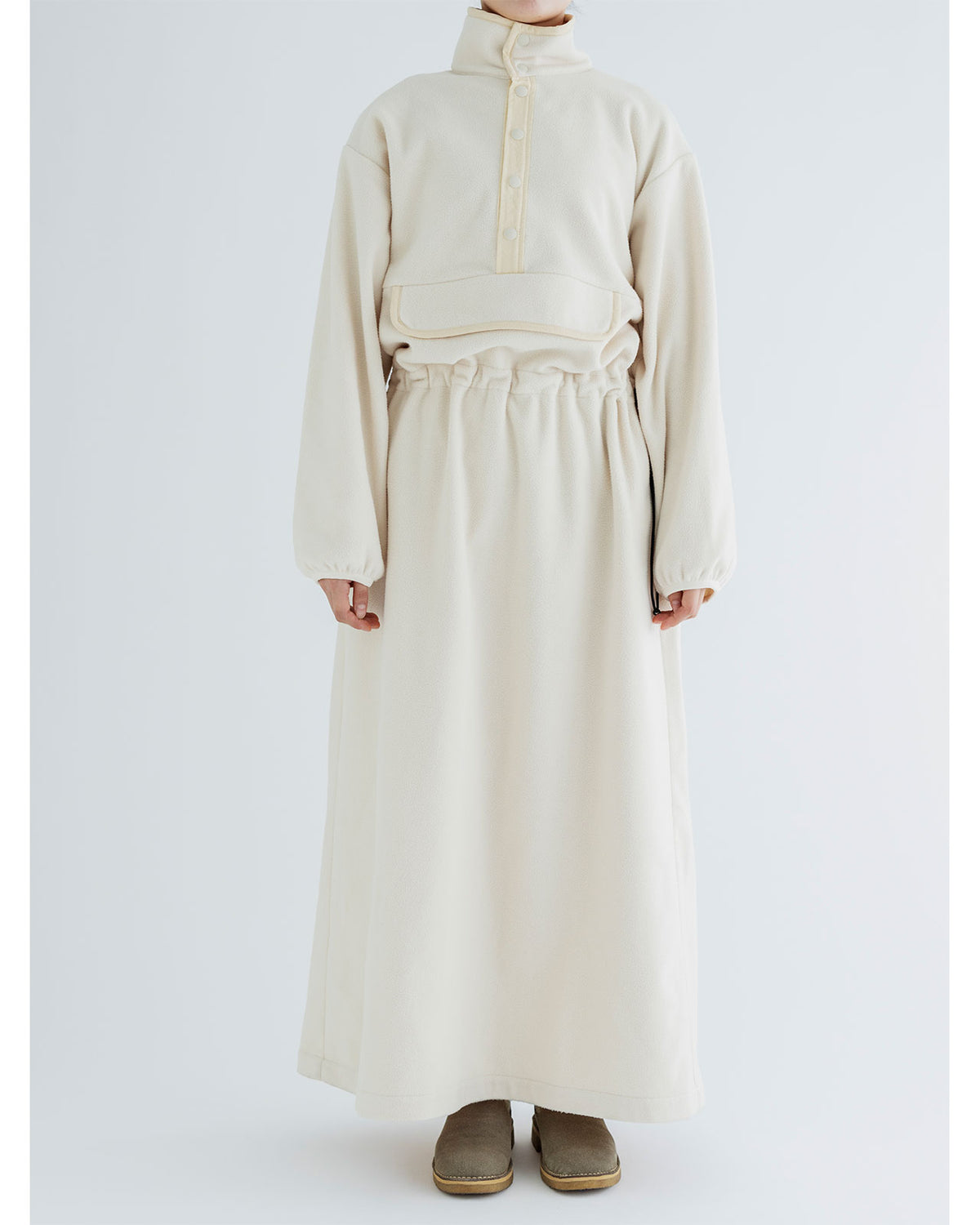 MEYAME FLLECE SNAP LONG DRESS