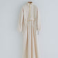 MEYAME FLLECE SNAP LONG DRESS