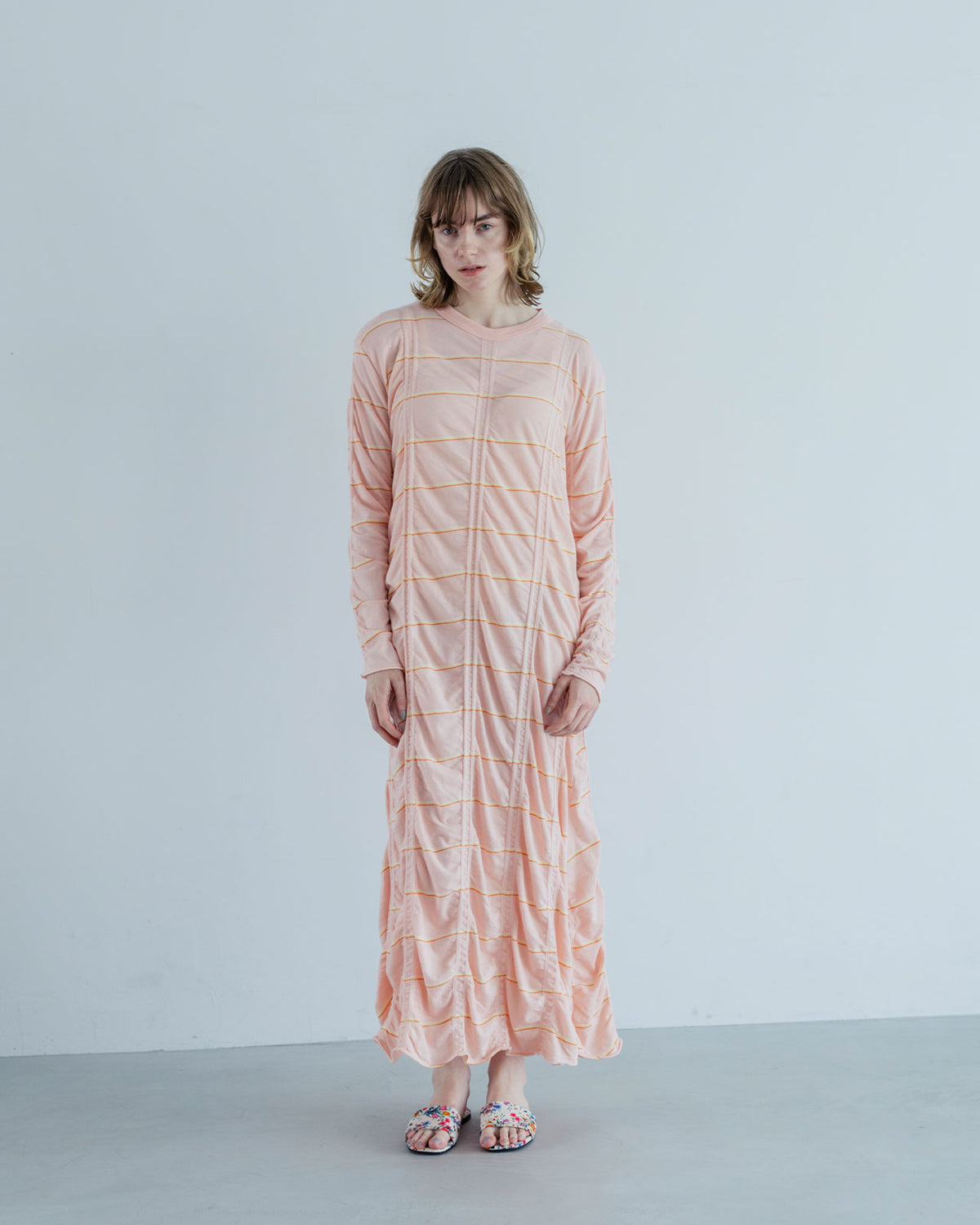 MEYAME TUCKED JACQUARD BORDER DRESS