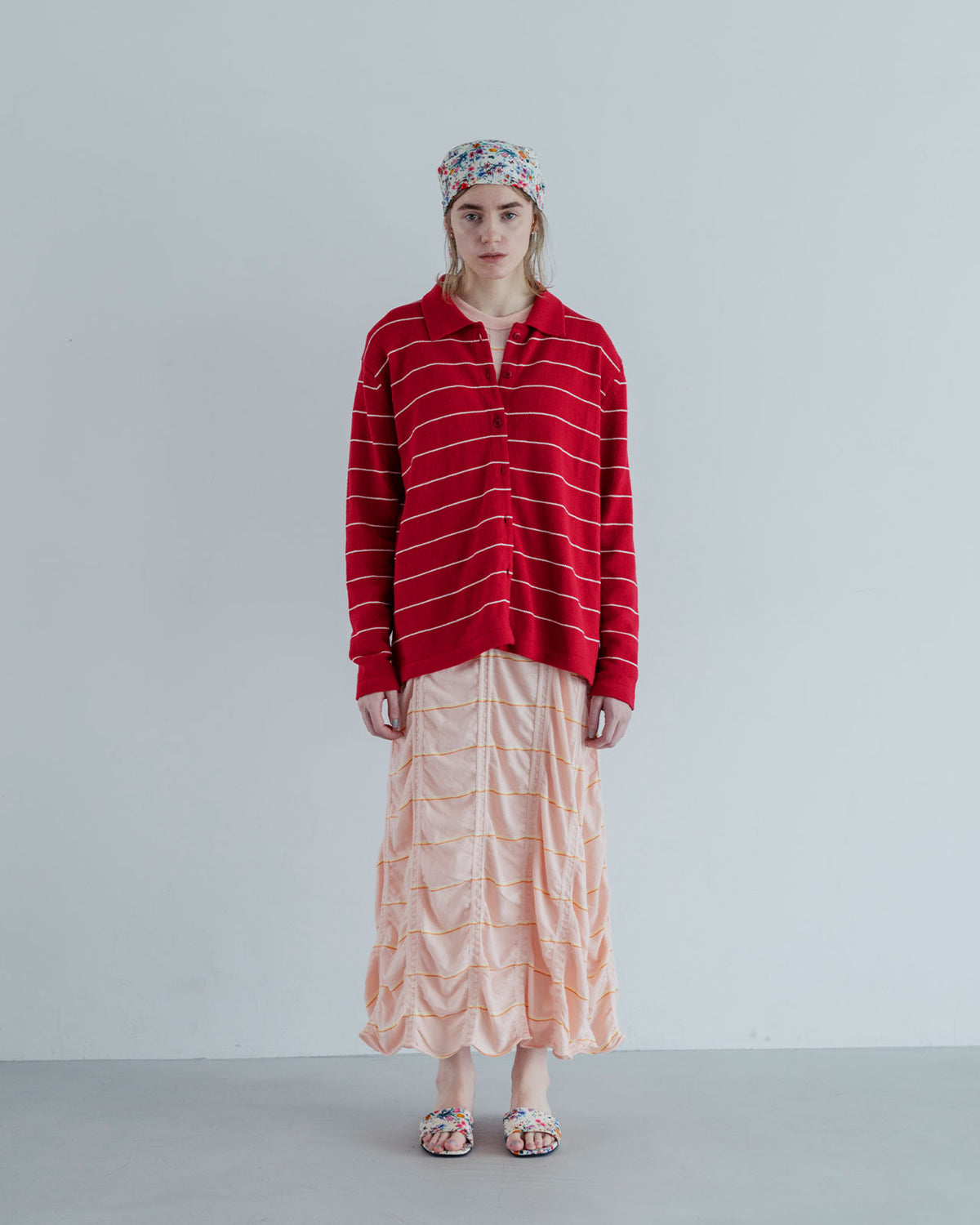 MEYAME TUCKED JACQUARD BORDER DRESS