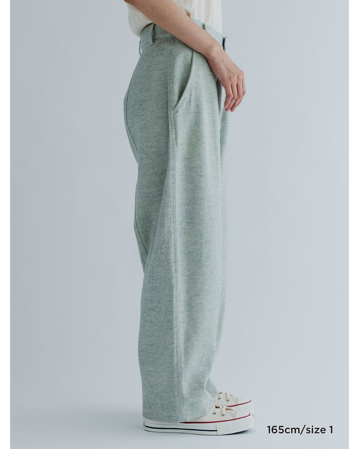 MEYAME BRUSHED JAZZ NEP DENIM  WIDE TUCK PANTS