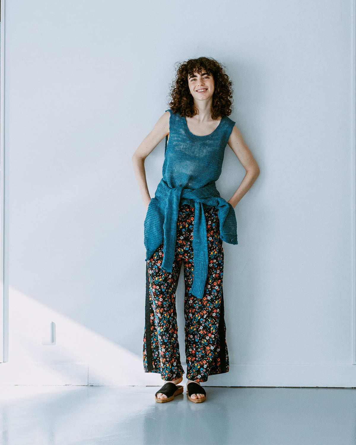 MEYAME SIDE LINE WIDE PANTS ( FLOWER )