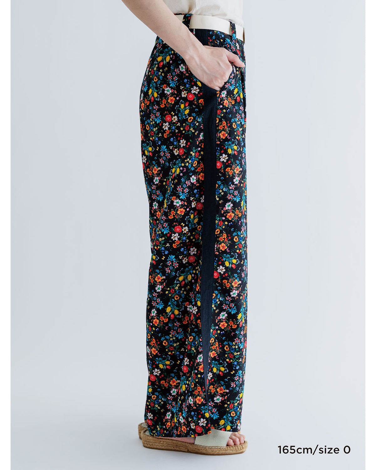 MEYAME SIDE LINE WIDE PANTS ( FLOWER )