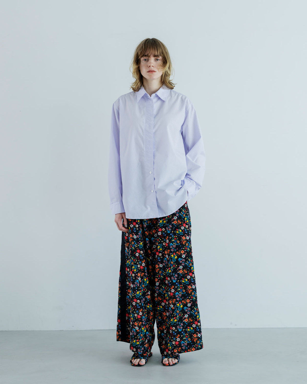 MEYAME SIDE LINE WIDE PANTS ( FLOWER )