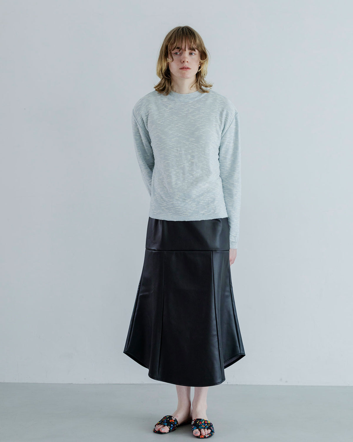MEYAME SYNTHETIC LEATHER BEAUTIFUL SKIRT