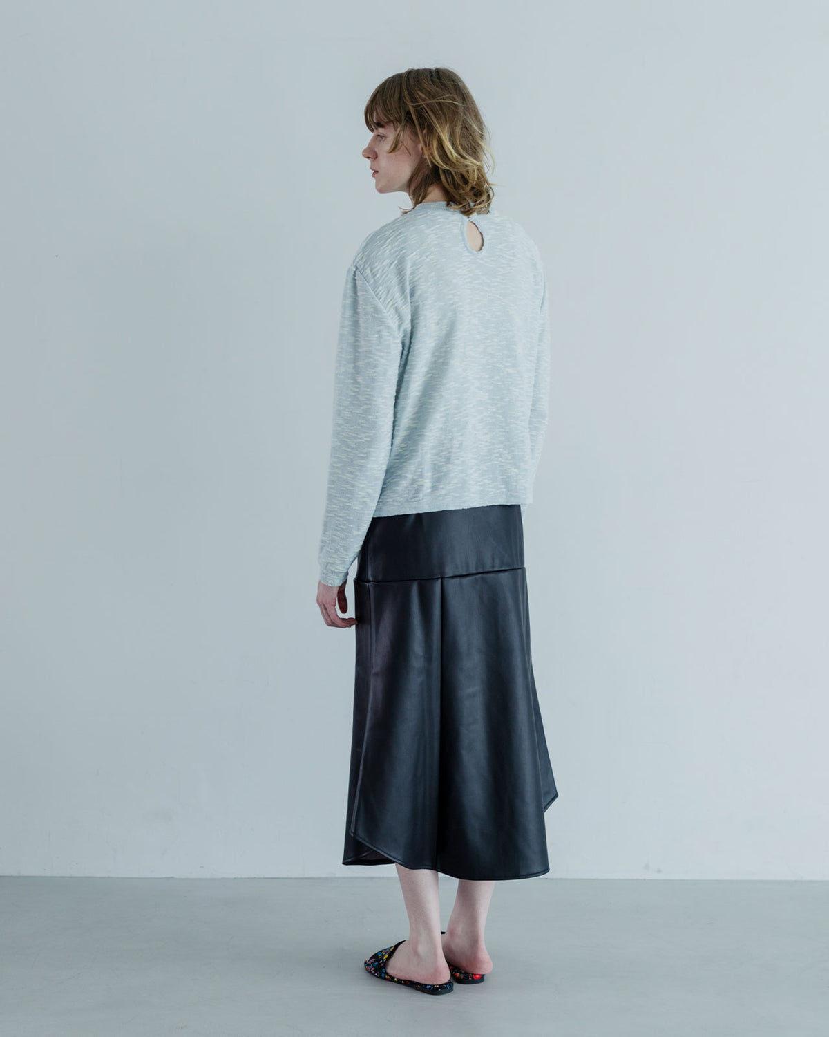 MEYAME SYNTHETIC LEATHER BEAUTIFUL SKIRT