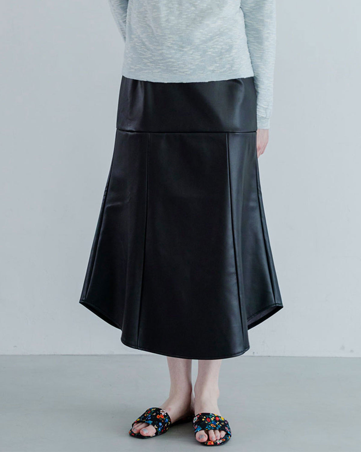 MEYAME SYNTHETIC LEATHER BEAUTIFUL SKIRT