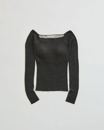 NICE NICE MOMENT OPEN SHOULDER RIB SHELL