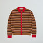【4月中旬お届け】MULTI-STRIPED POLO KNIT CARDIGAN