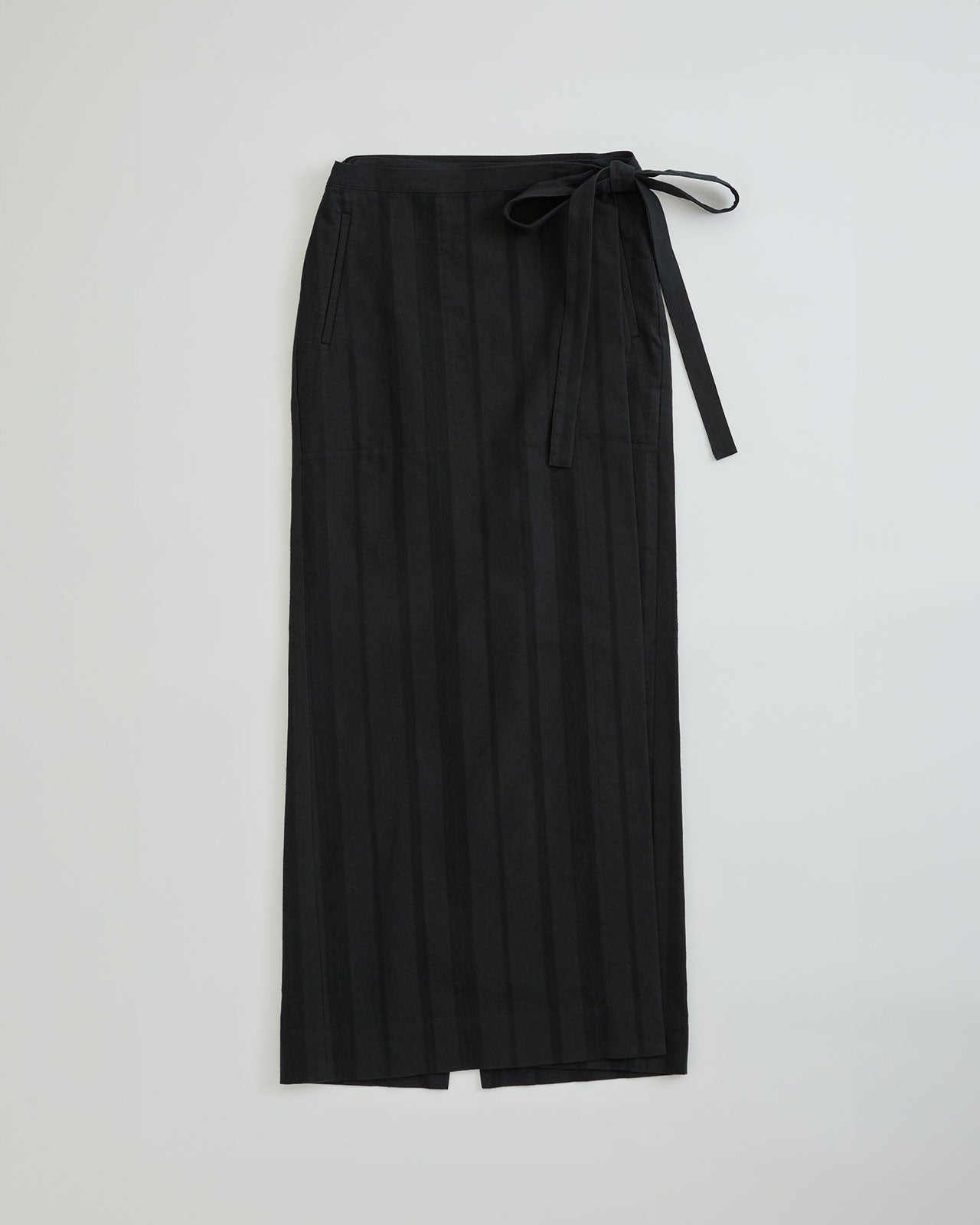LINEN STRIPED WRAP SKIRT – Shinzone