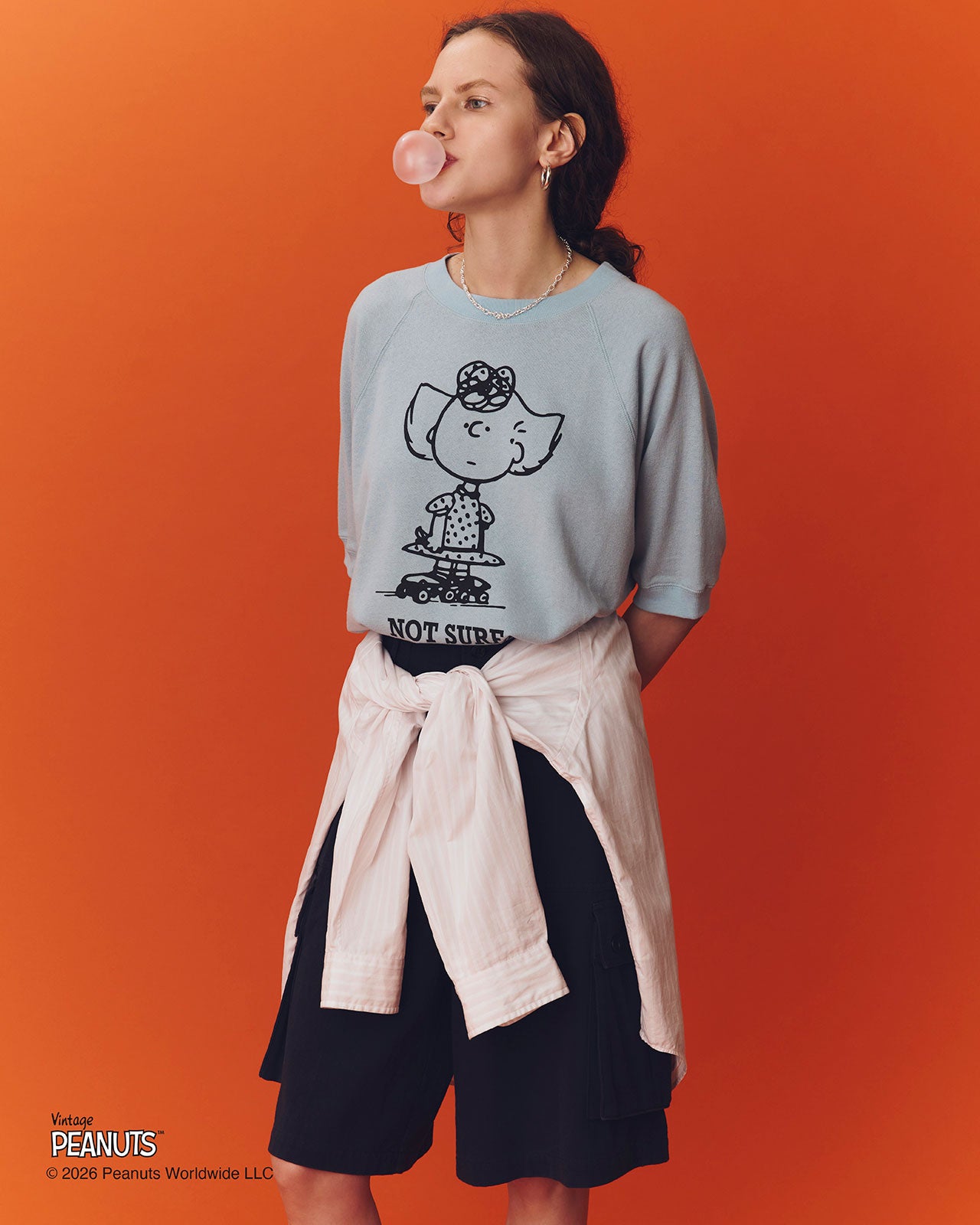 【6月下旬お届け】PEANUTS HALF SLEEVE SWEATSHIRT