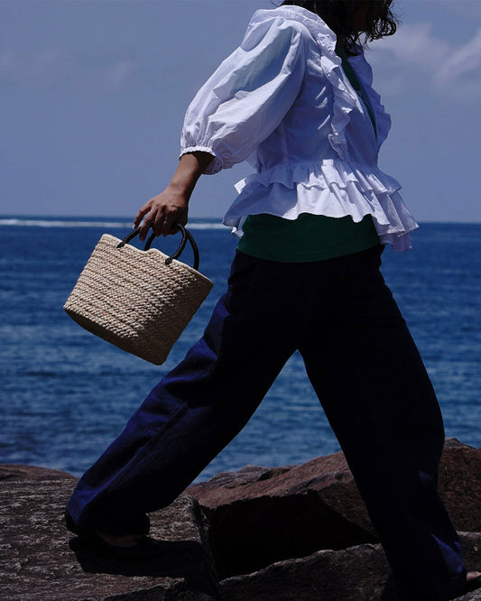AMPIANA Handle color Marché bag(Ssize)