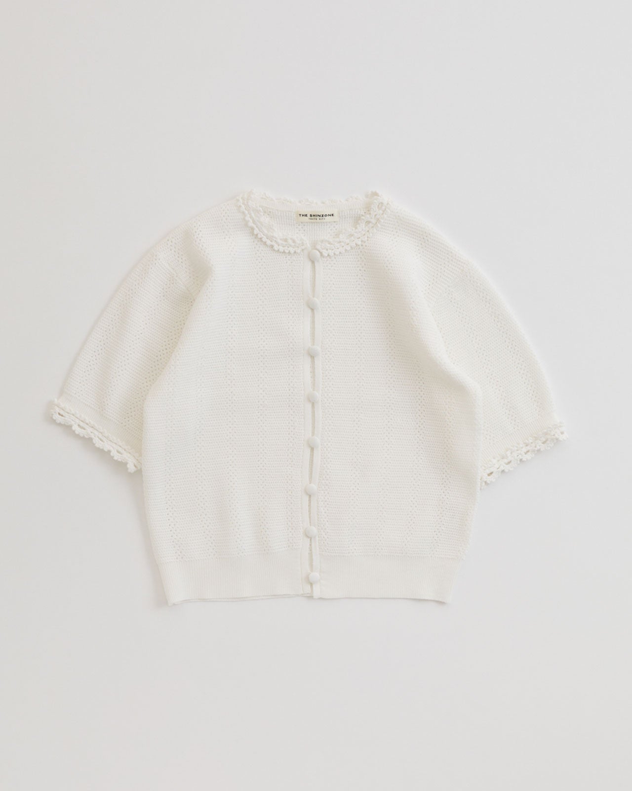 【3月中旬入荷予定】MESH LACE KNIT CARDIGAN