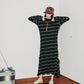 MEYAME TUCKED JACQUARD BORDER DRESS