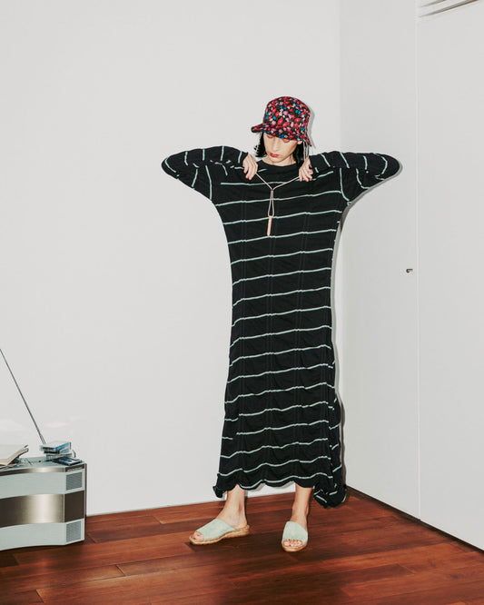 MEYAME TUCKED JACQUARD BORDER DRESS