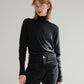 COTTON SILK HIGH NECK KNIT