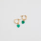 ColouR HEART EARRINGS（Green Onyxis）