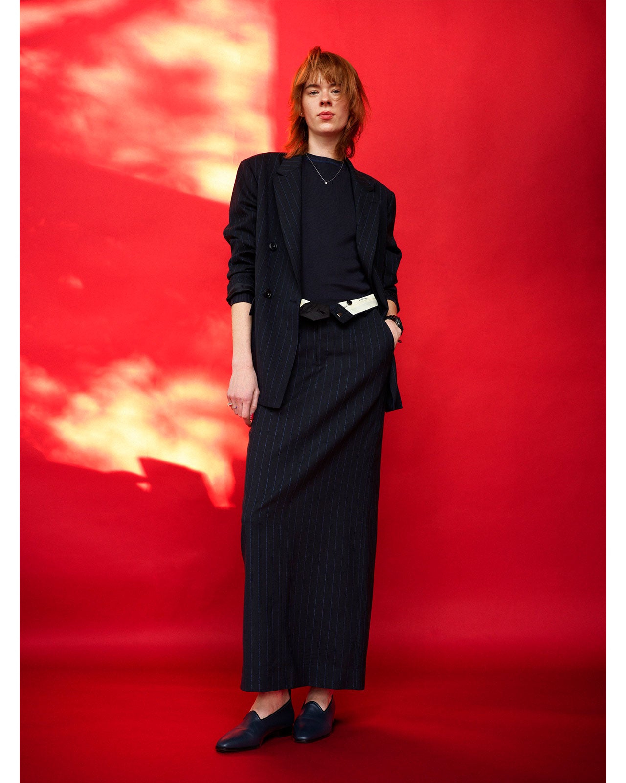 Shinzone DOUBLE BREASTED PINSTRIPE JACKET