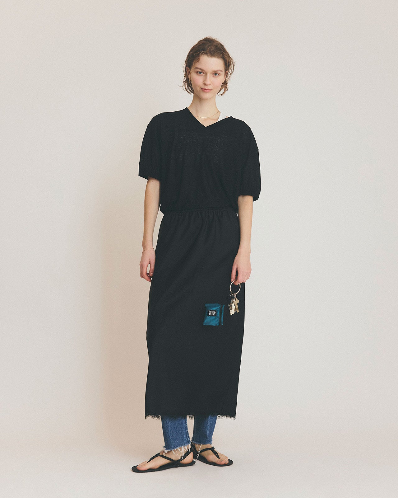 【5月上旬入荷予定】SATIN LEAVERS LACE SKIRT