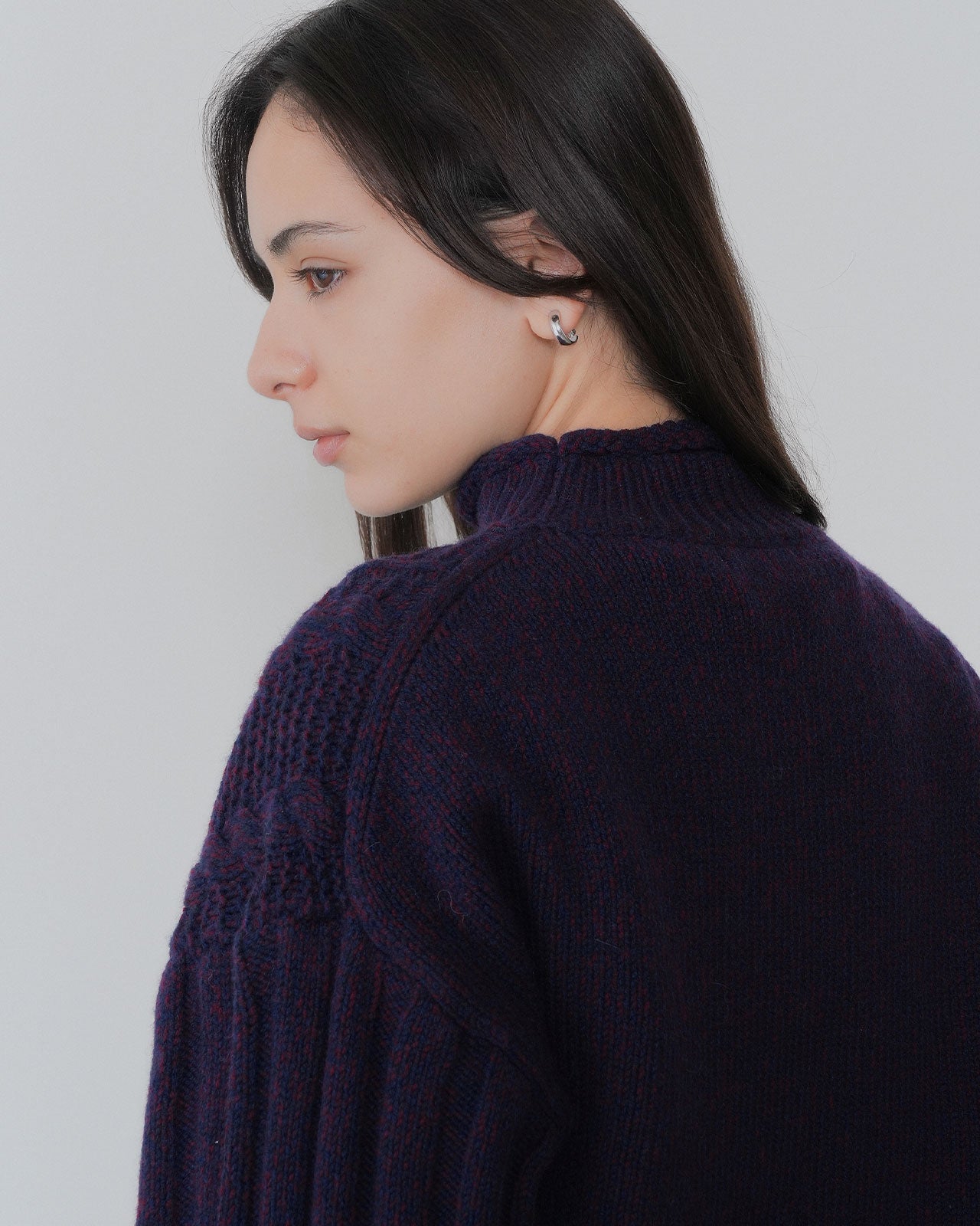 【10月下旬入荷予定】MIXED YARN MOCK NECK KNIT