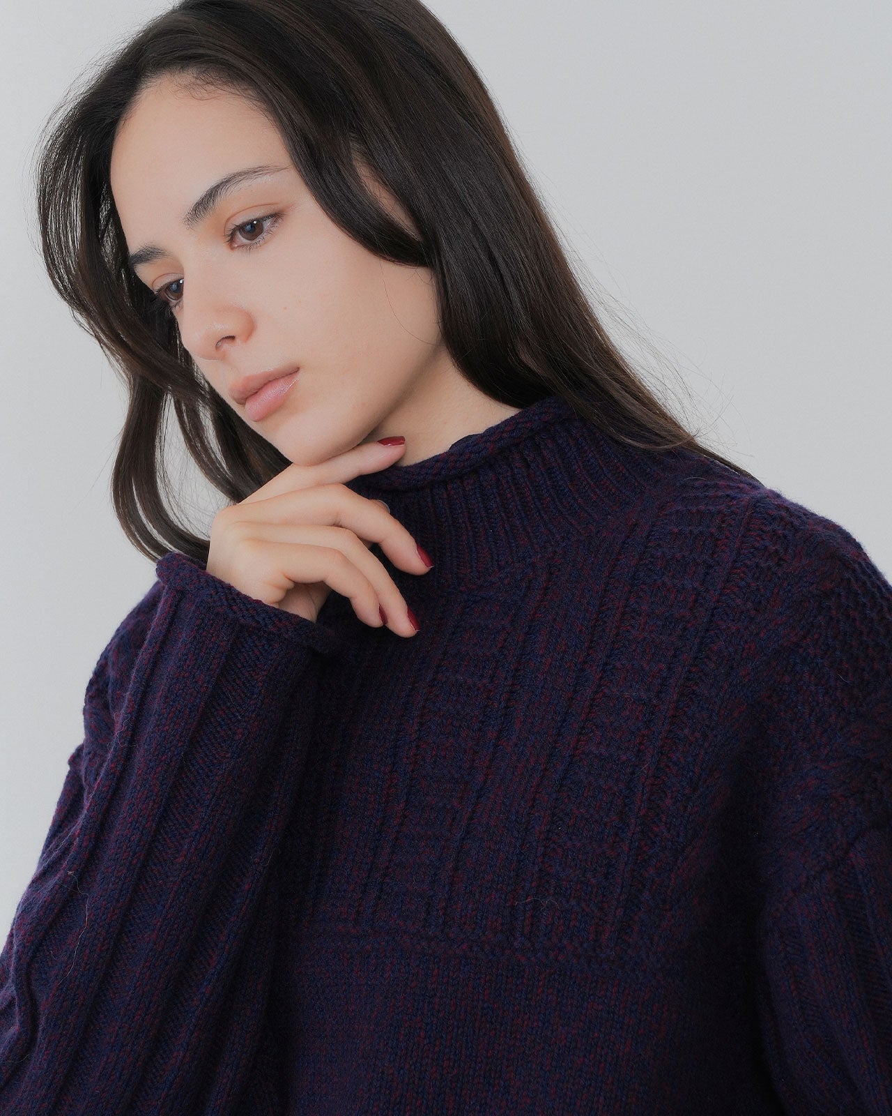 【10月下旬入荷予定】MIXED YARN MOCK NECK KNIT