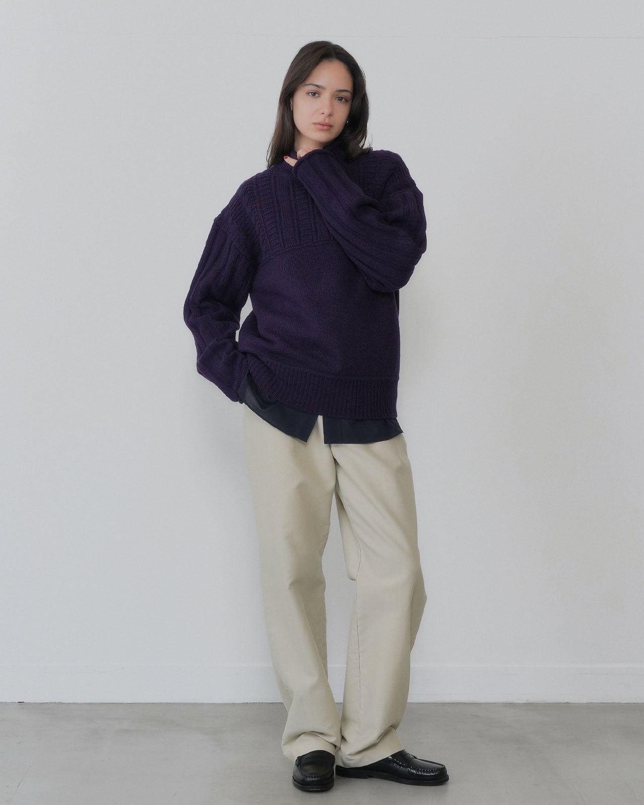 【10月下旬入荷予定】MIXED YARN MOCK NECK KNIT