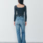 NICE NICE MOMENT OPEN SHOULDER RIB SHELL