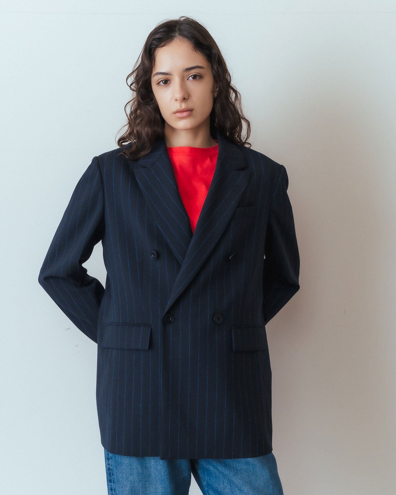 DOUBLE BREASTED PINSTRIPE JACKET