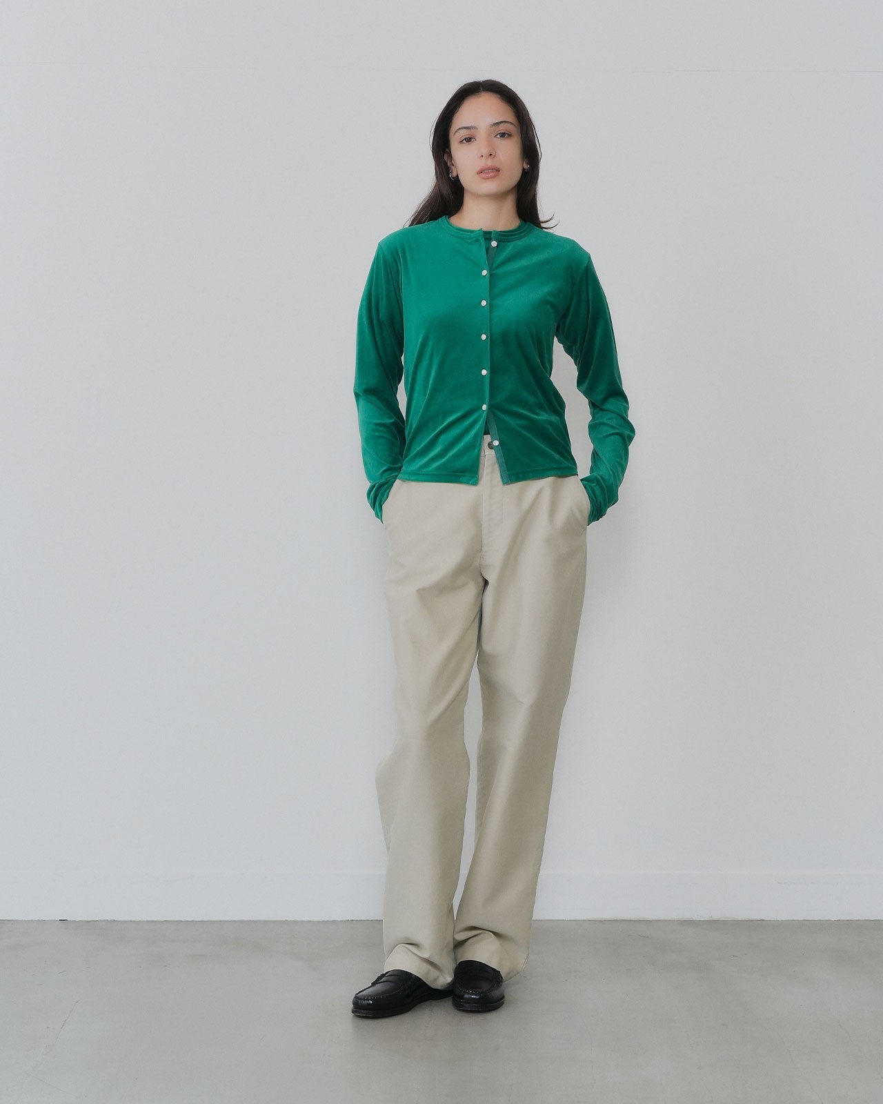 【8月下旬お届け】VELOUR CARDIGAN
