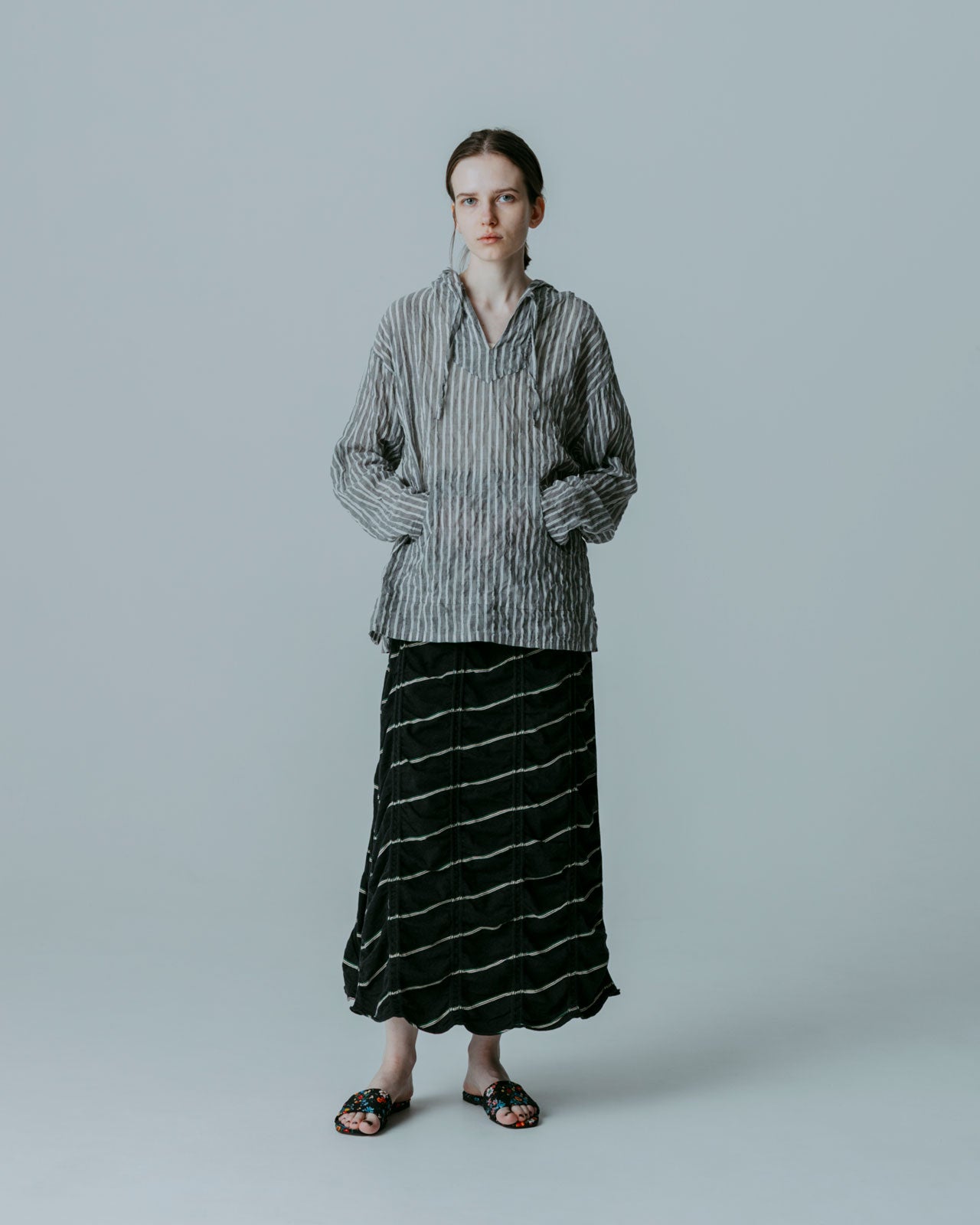 MEYAME STRIPED LIGHT PARKA – Shinzone
