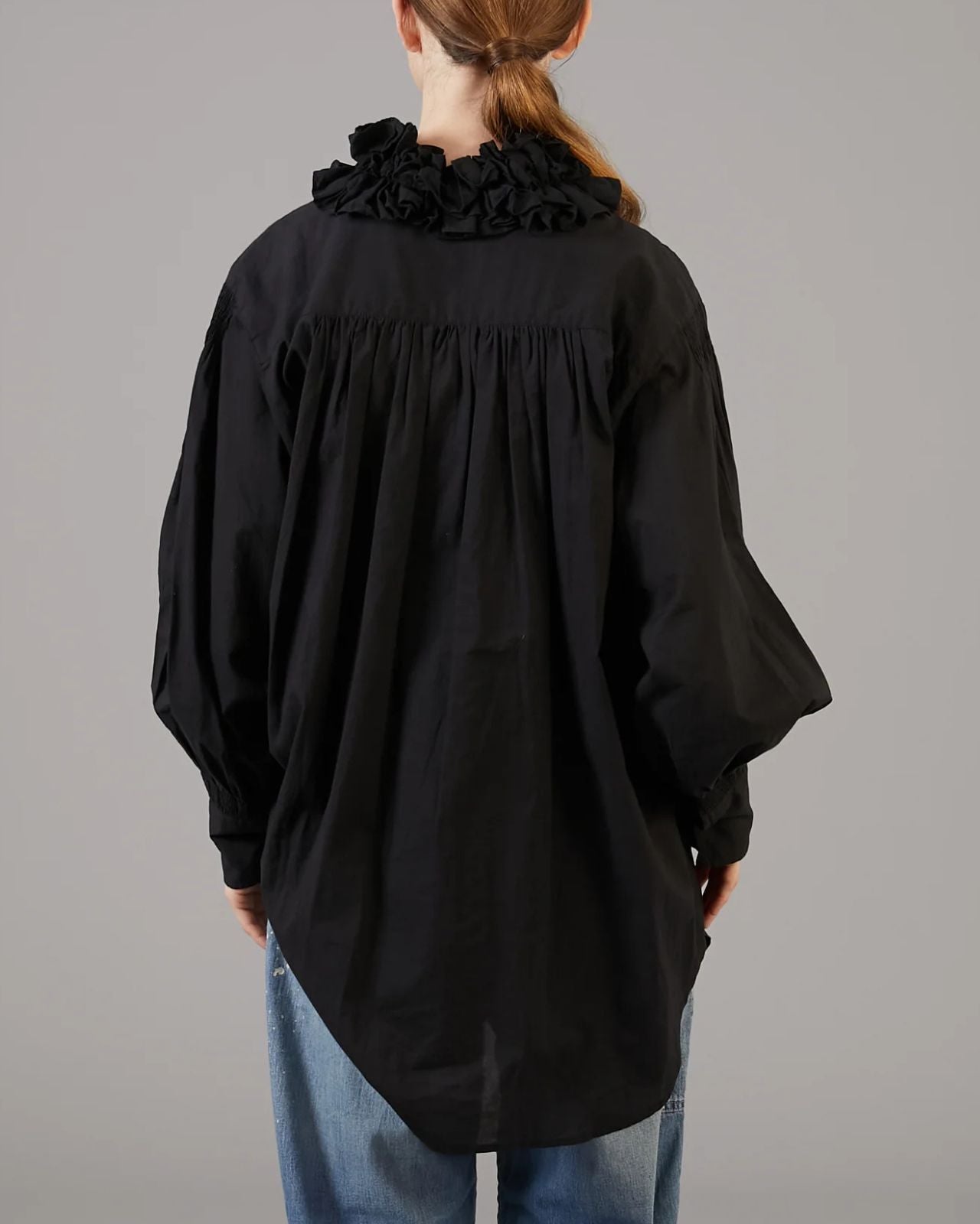 Crinkle Crinkle Crinkle cotton frill coller shirts