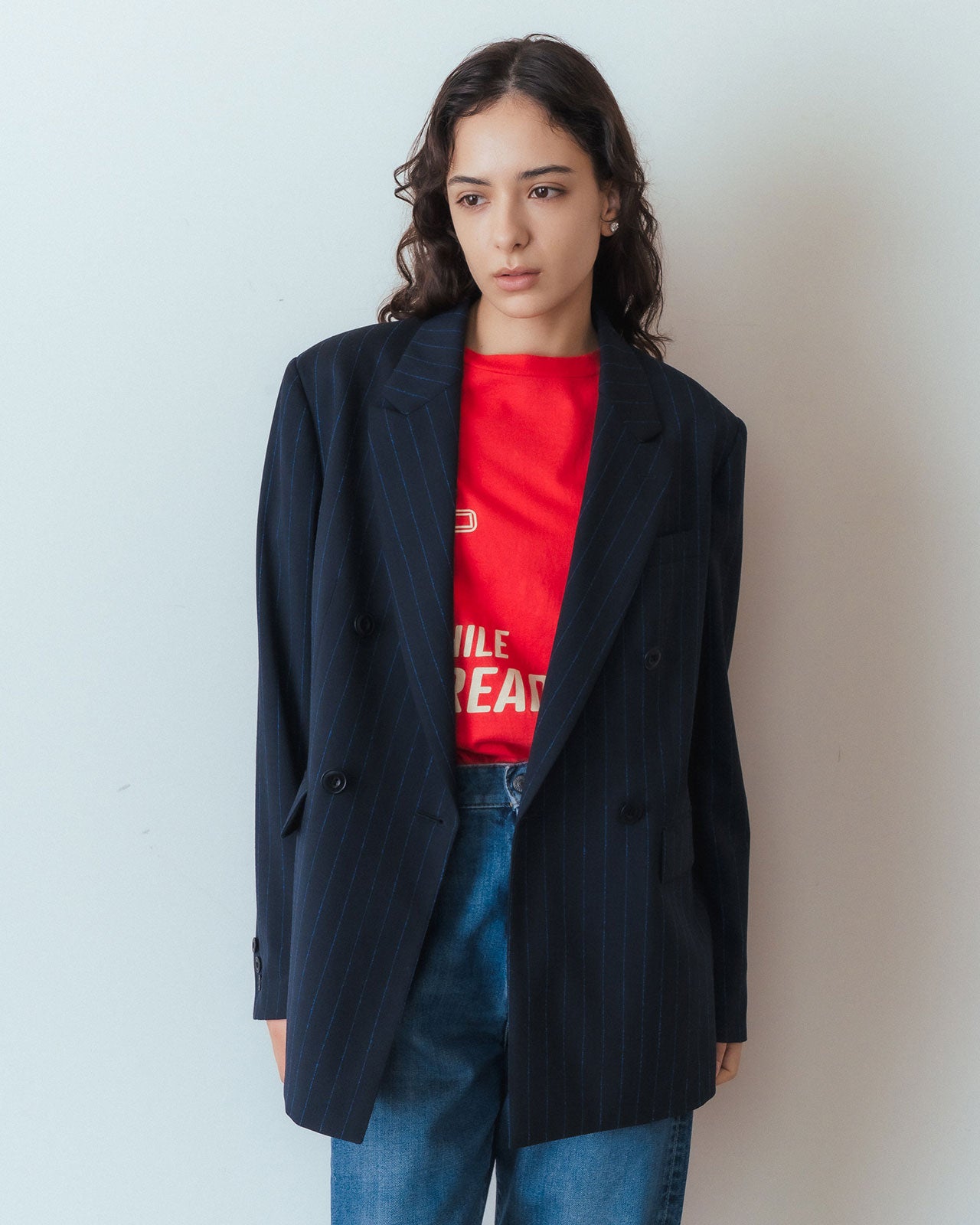 DOUBLE BREASTED PINSTRIPE JACKET