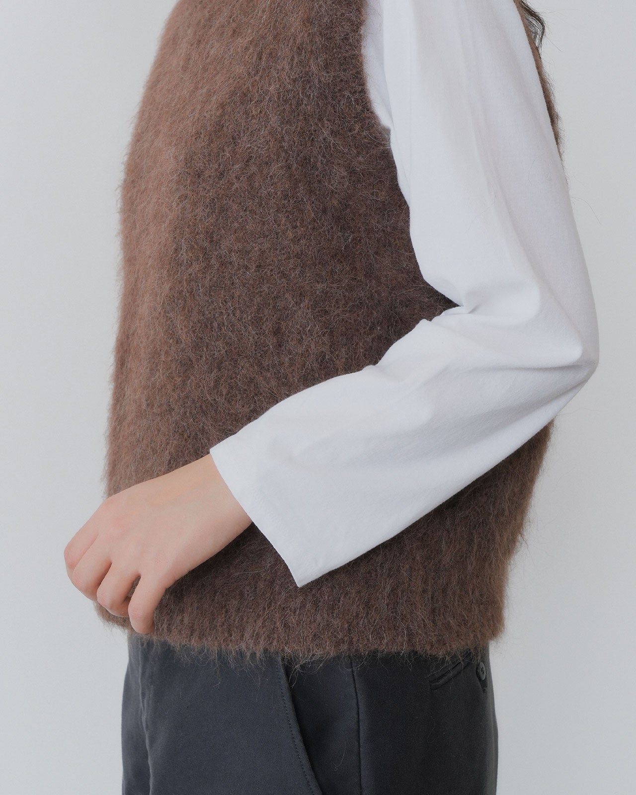 【9月上旬お届け】ALPACA SHAGGY KNIT VEST