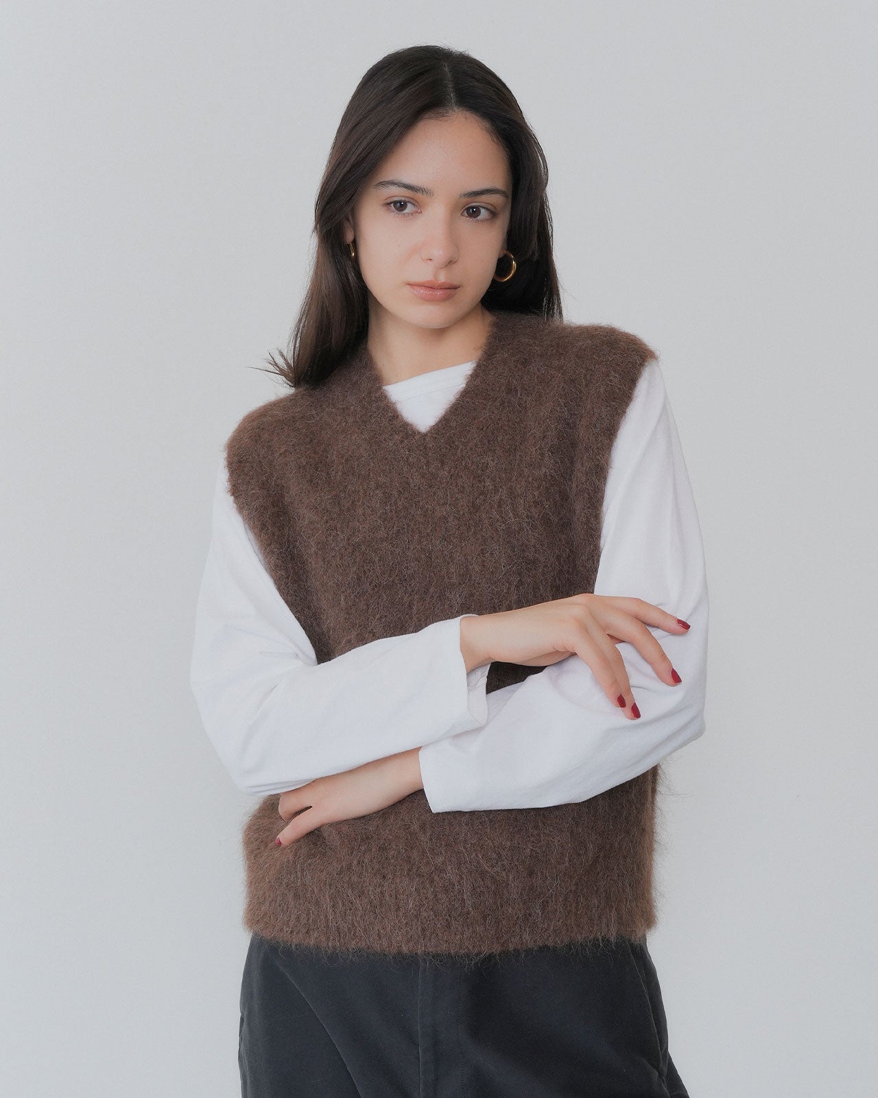 【9月上旬お届け】ALPACA SHAGGY KNIT VEST