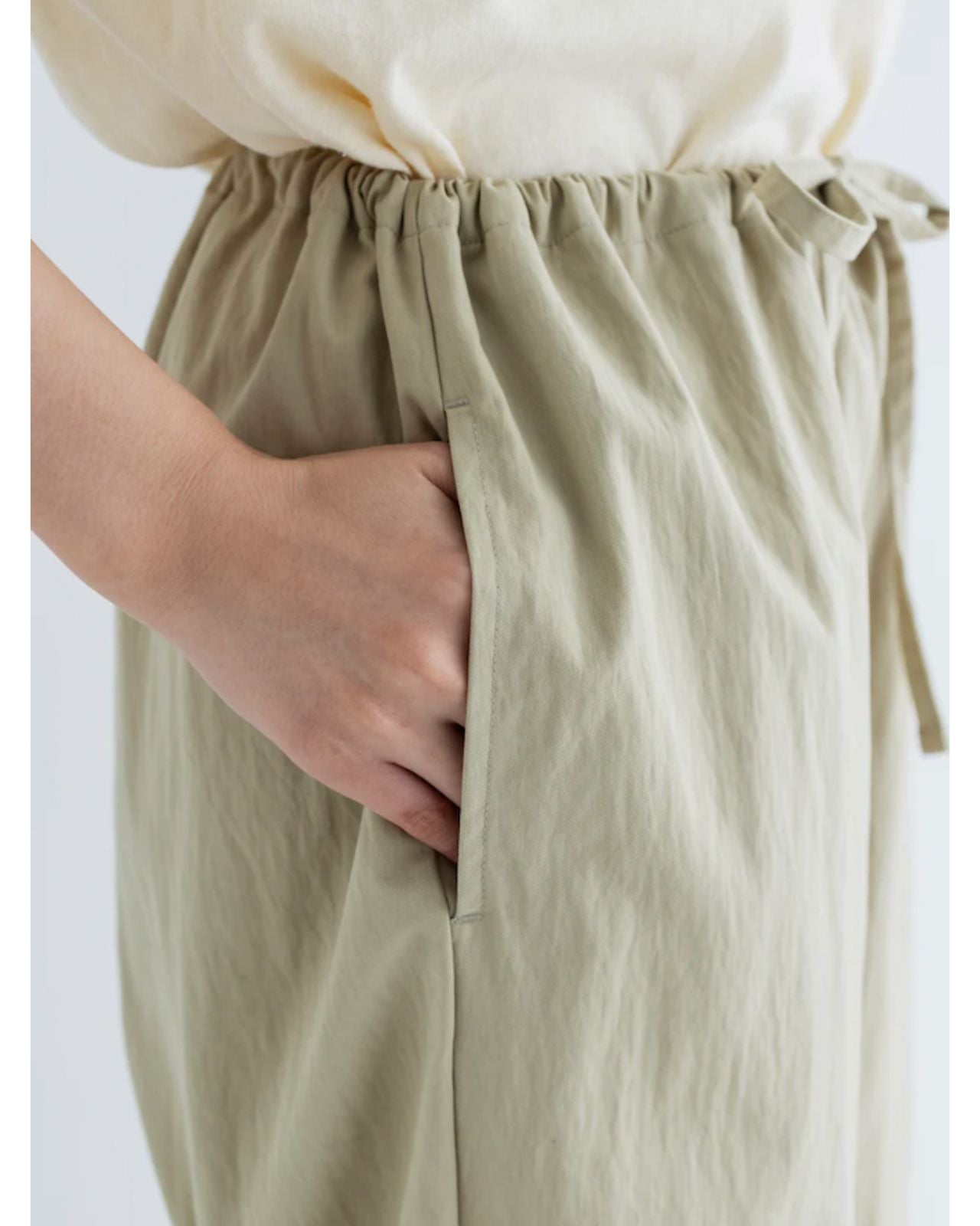MEYAME WAIST CORD WIDE PANTS