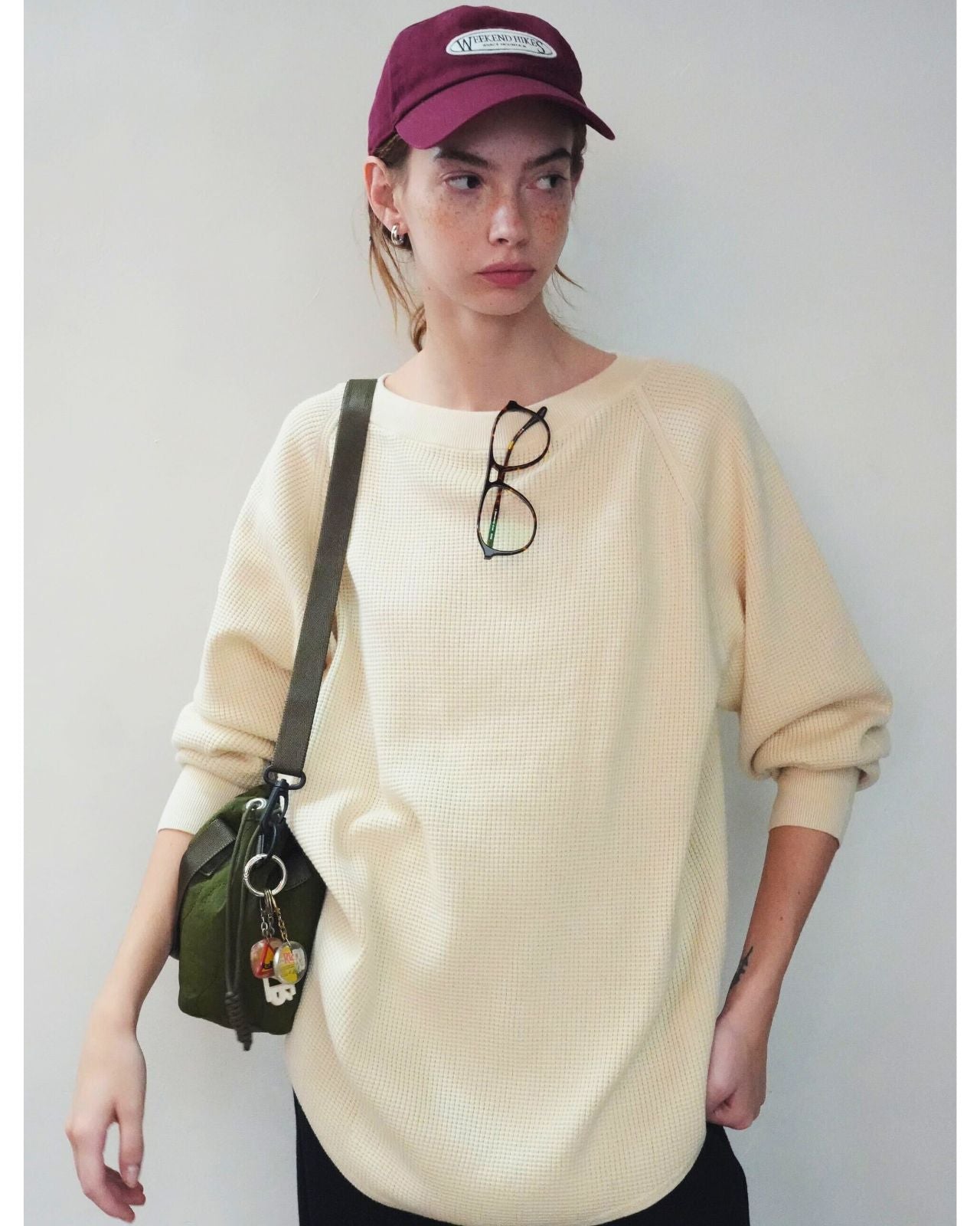 WAFFLE KNIT PULLOVER