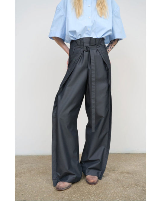 【40%OFF】LITKOVSKA WIDE COTTON PANTS WITH ADJUSTIBLE WAIST
