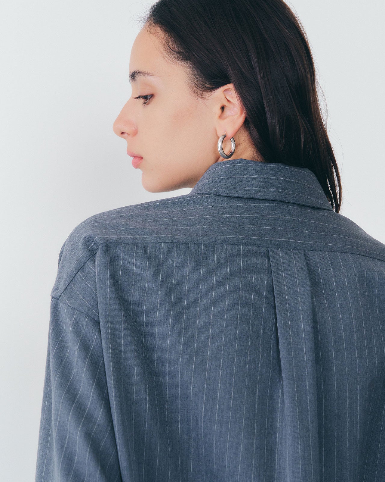 【10月上旬入荷予定】WASHABLE WOOL DADDY SHIRT(STRIPE)