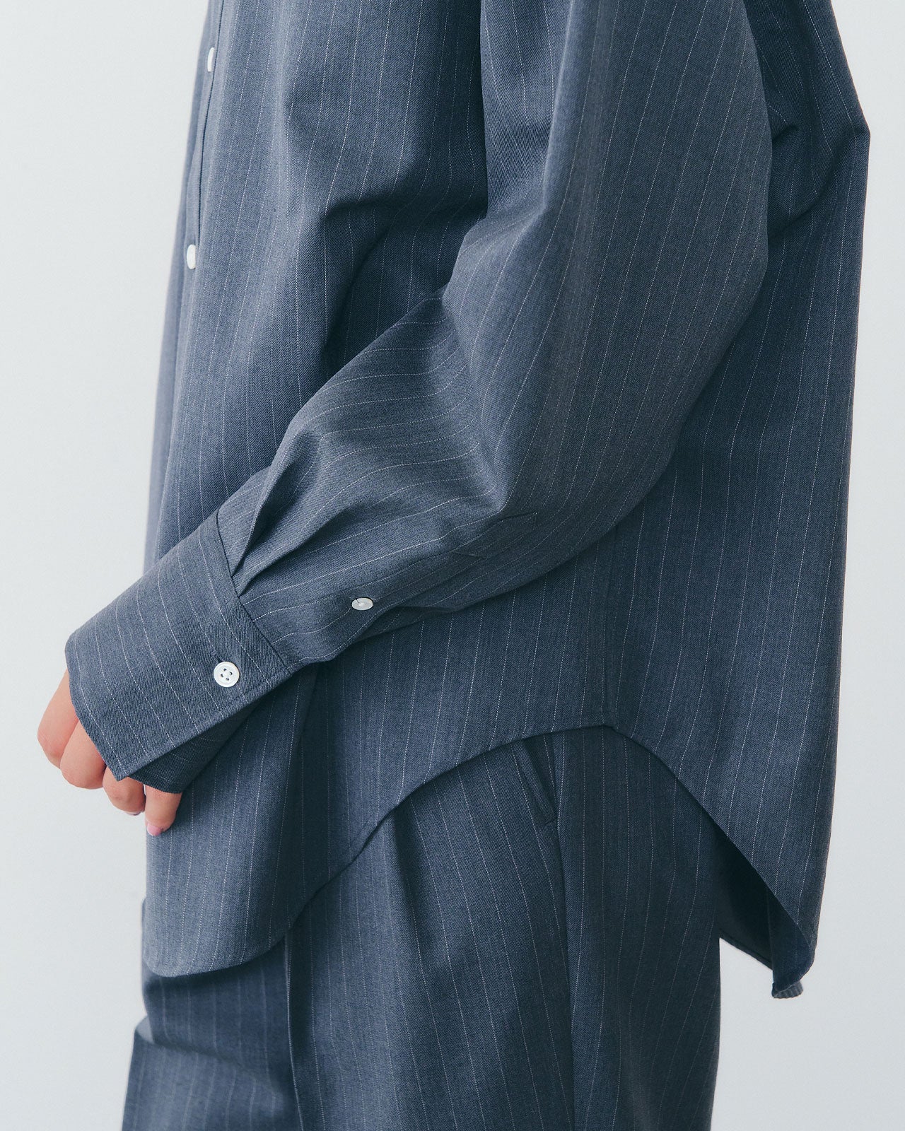 【10月上旬入荷予定】WASHABLE WOOL DADDY SHIRT(STRIPE)