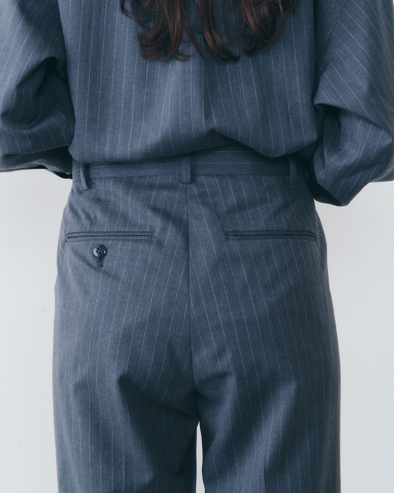 【10月上旬入荷予定】WASHABLE WOOL CHRYSLER PANTS（STRIPE)