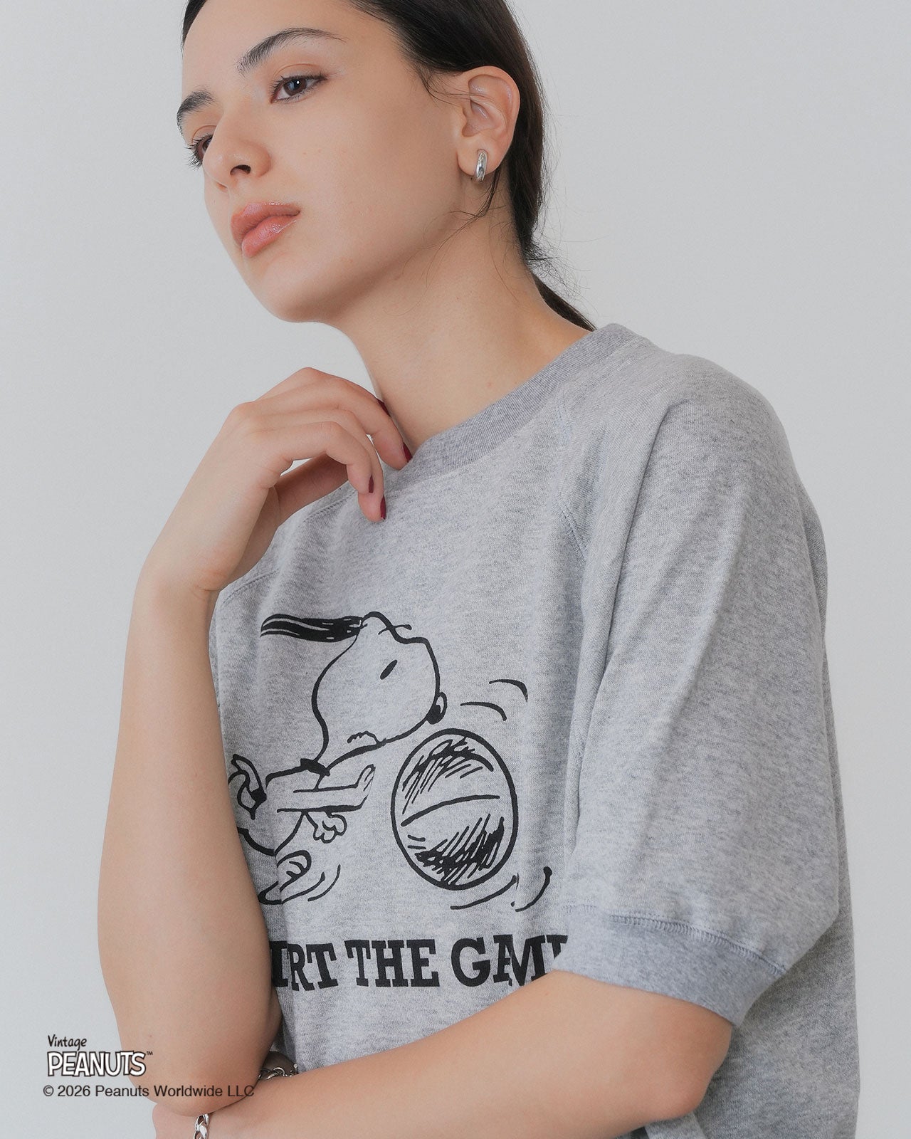 【6月下旬お届け】PEANUTS HALF SLEEVE SWEATSHIRT