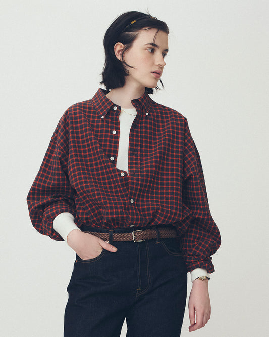 【8月上旬お届け】WASHED CHECKED DADDY SHIRT