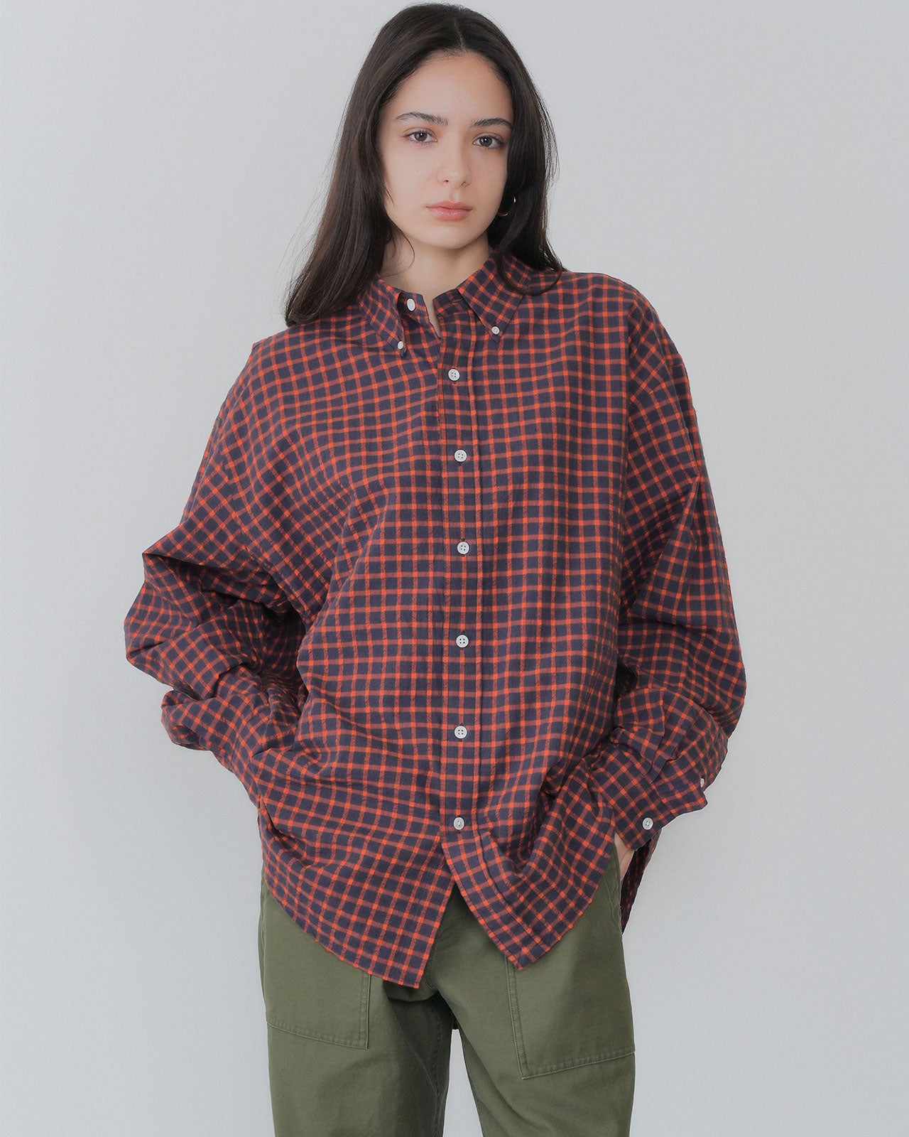 【8月上旬お届け】WASHED CHECKED DADDY SHIRT