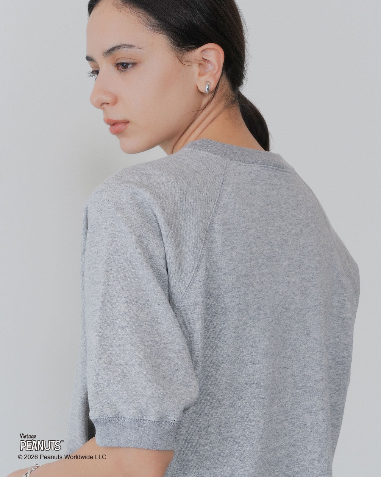 【6月下旬お届け】PEANUTS HALF SLEEVE SWEATSHIRT