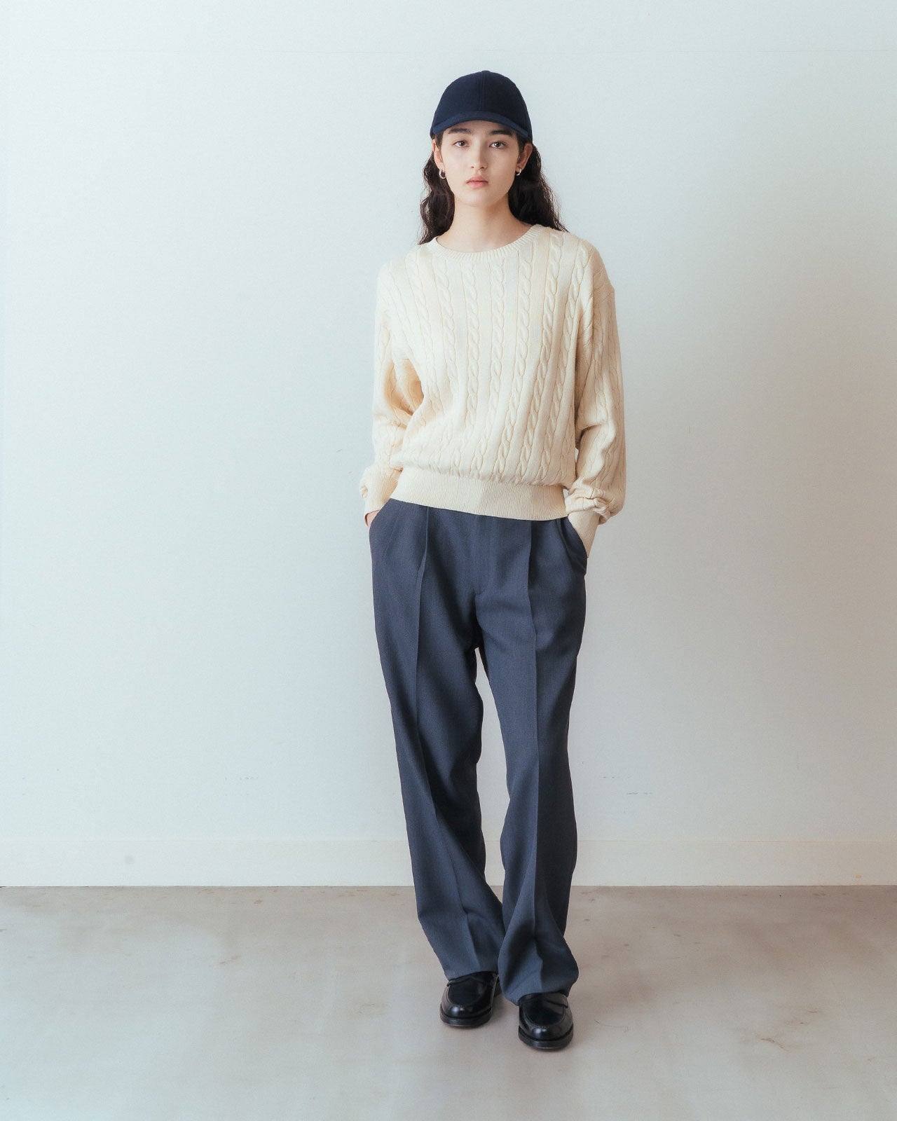 COTTON CASHMERE CABLE KNIT