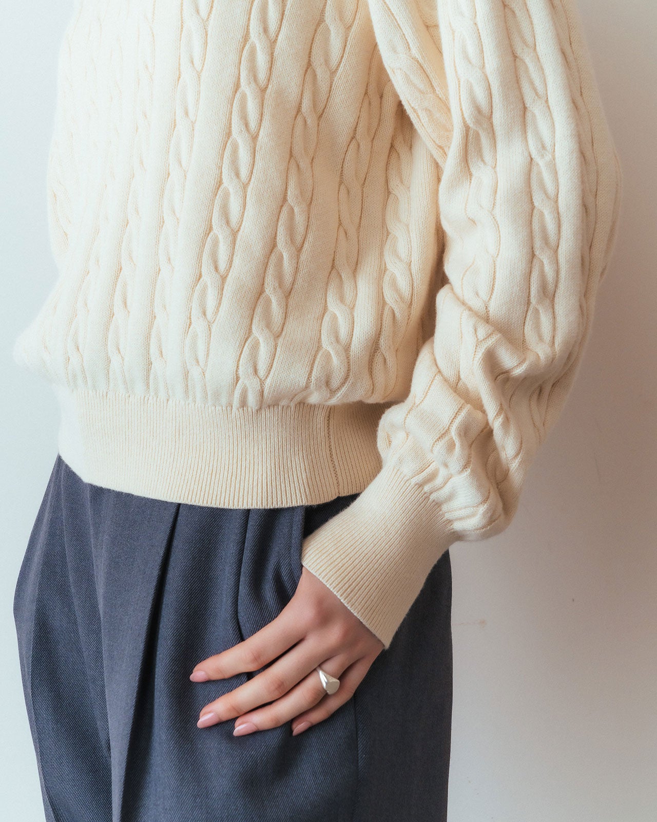 COTTON CASHMERE CABLE KNIT